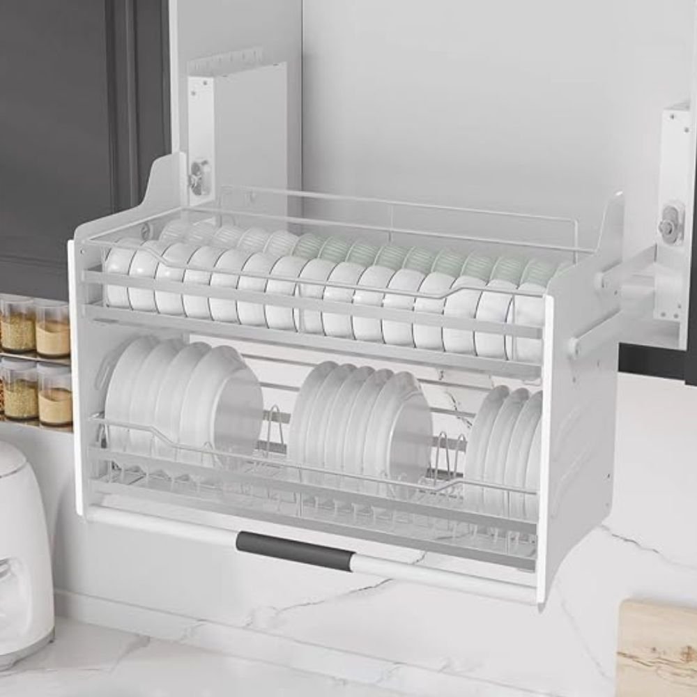 VAJILLERO MODULO 800 ABATIBLE ACERO INOXIDABLE 304 BLANCO